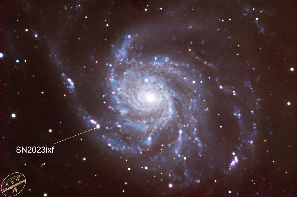 M101 SN2023ixf SPA 2 CMOS 80pics je 120s 23xL15xB16xG26xR 23.6. 21.7.2023 1024x682 - M101 und Supernova 2023ixf